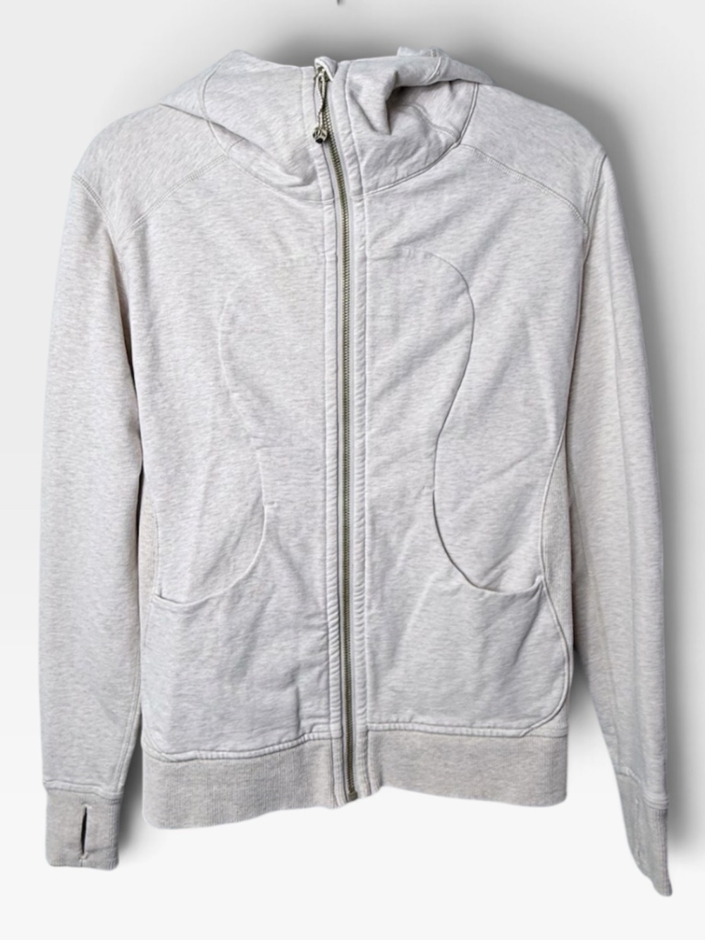 Lululemon Scuba Hoodie Zip Up Women's Size 4 Tan Activewear Performance Wear (C)